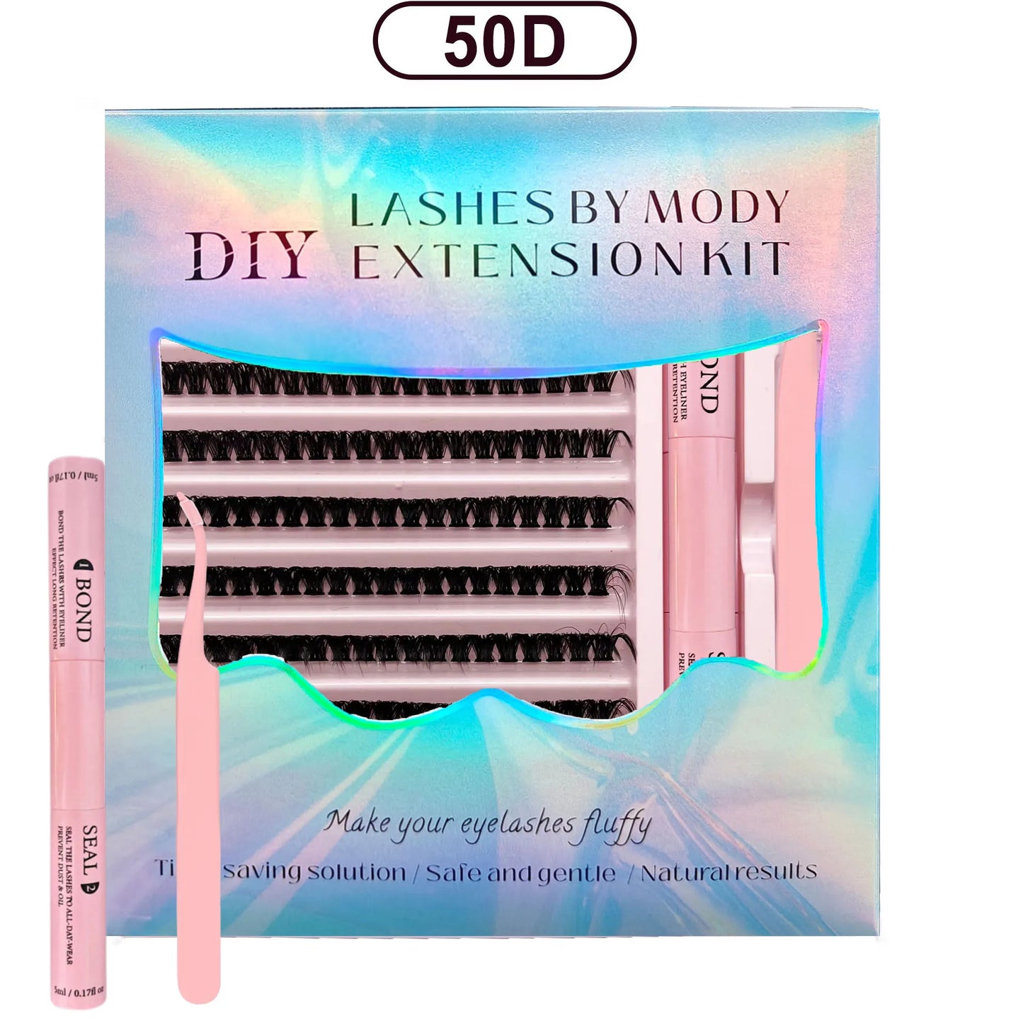 DIY Lashes Extension Kit Lash Bond and Seal Remover Eyelashes 200 PCS Clusters Makeup Tools for Gluing Lashes Gluing Glue